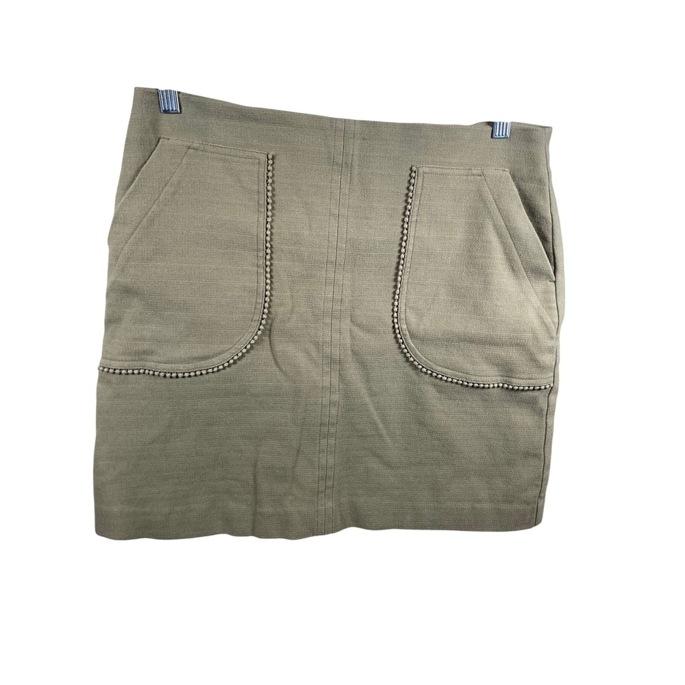 LOFT Mini Skirt Women's 10 Olive Green Career Office‎ Business Casual Minimalist
